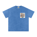 Orange and Blue Skies Snow Washed Oversized Cotton T-Shirt