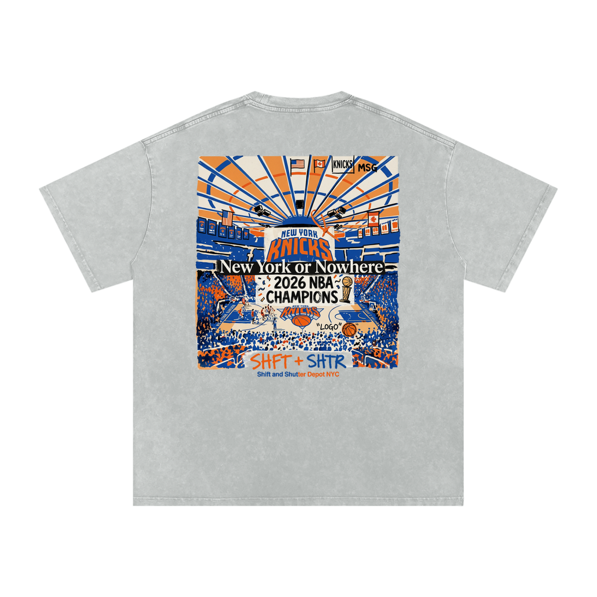 Bloom in the Garden Snow Washed Oversized Cotton T-Shirt