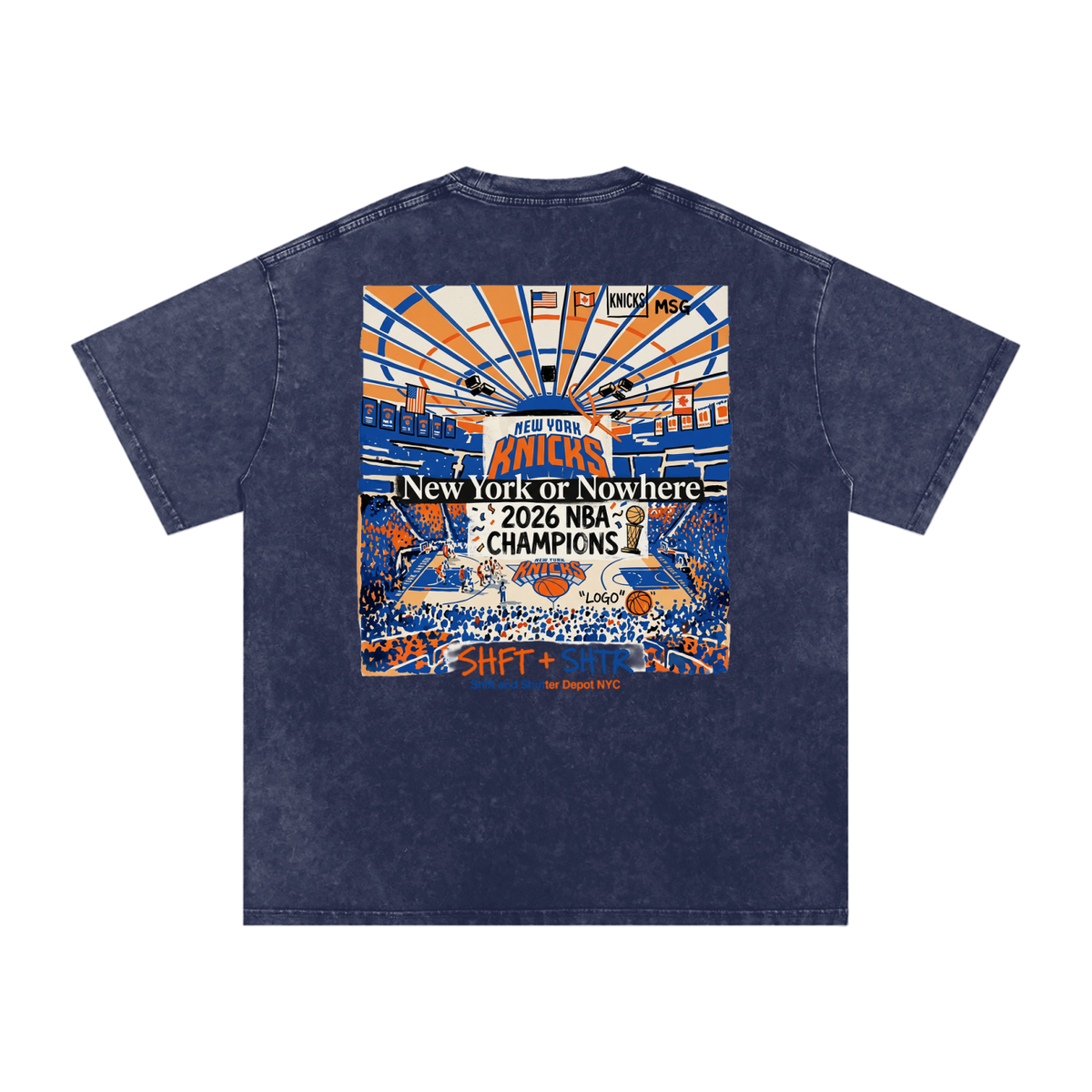Bloom in the Garden Snow Washed Oversized Cotton T-Shirt