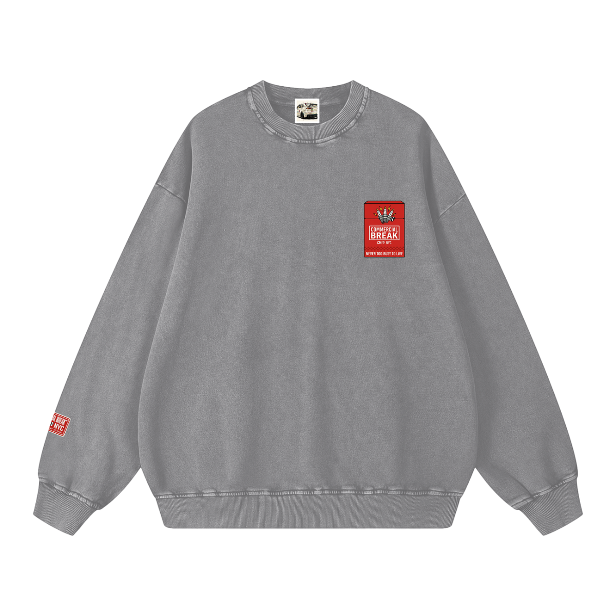 Extra Sparks Snow Washed Oversized Sweatshirt