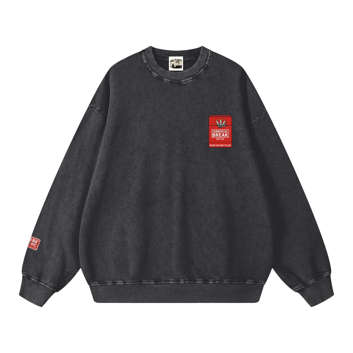 Extra Sparks Snow Washed Oversized Sweatshirt