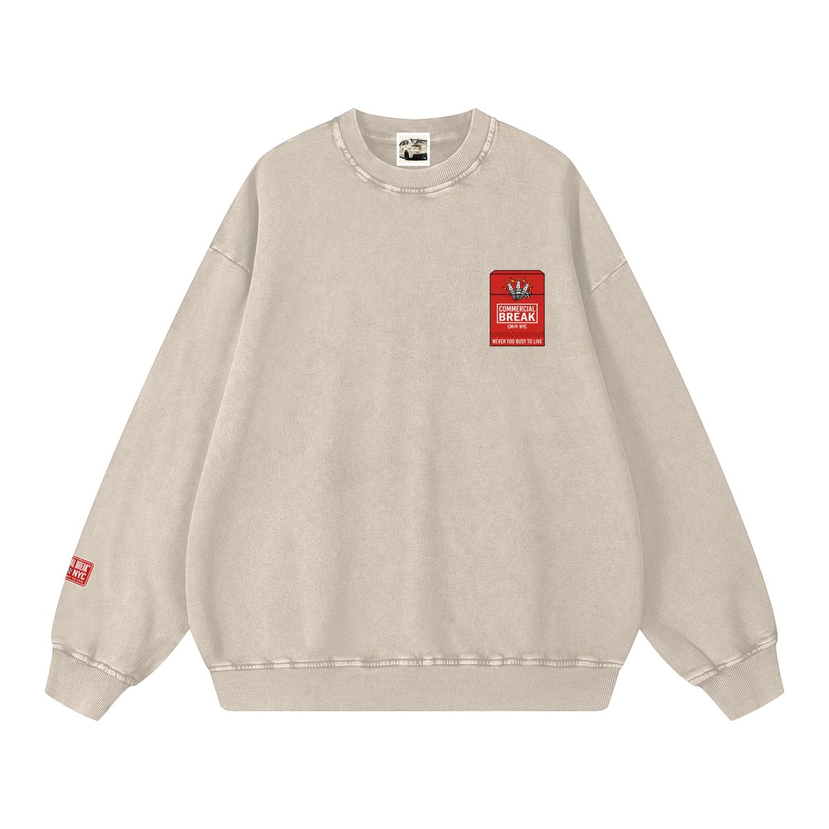 Extra Sparks Snow Washed Oversized Sweatshirt