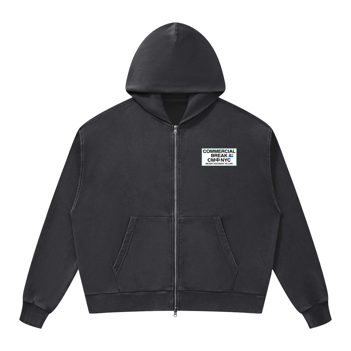 Workers' Mineral Wash Boxy Full Zip Hoodie