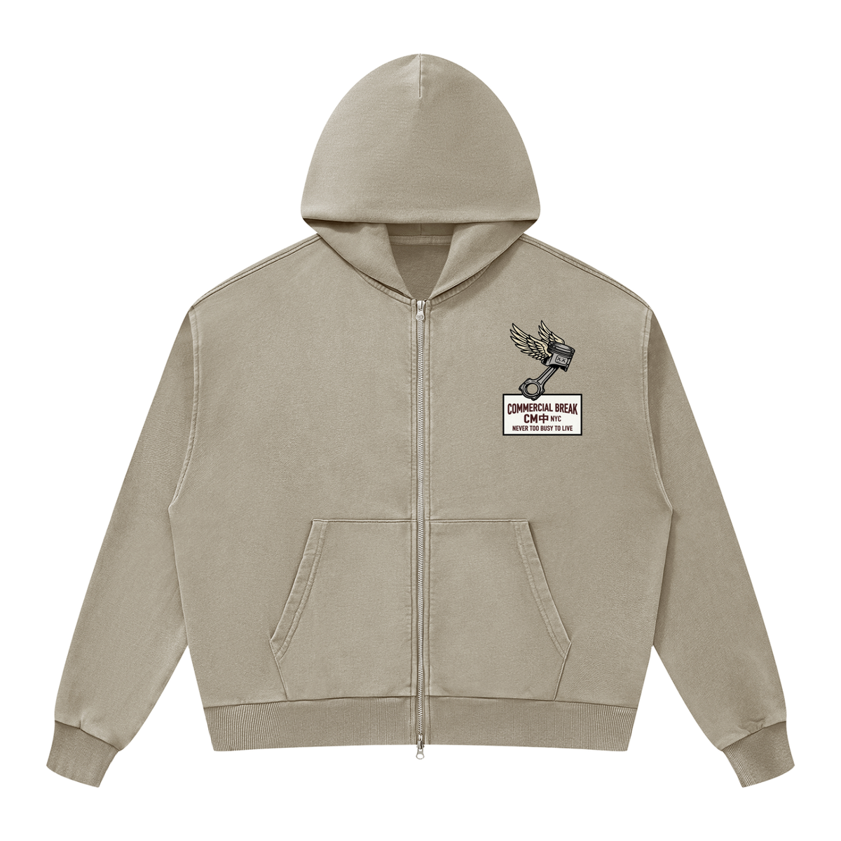Forge & Feather Mineral Wash Boxy Full Zip Hoodie